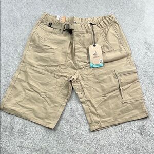 NEW Prana S Stretch Zion‎ E-Waist Short II Men's Tan Sandbar Hiking Cargo Shorts